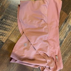 Mildly wore. lighter pink color. very comfy.